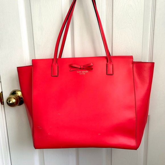 Kate Spade Large Geranium Taden Sawyer Street Leather Tote - Picture 7 of 16